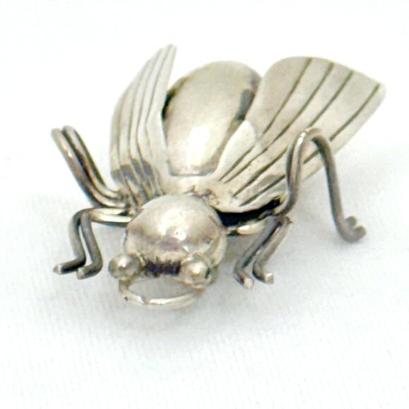 Vintage Classic Sterling Silver Wasp/Flying Insect Brooch/Pin Signed Taxco 925 - Picture 7 of 10